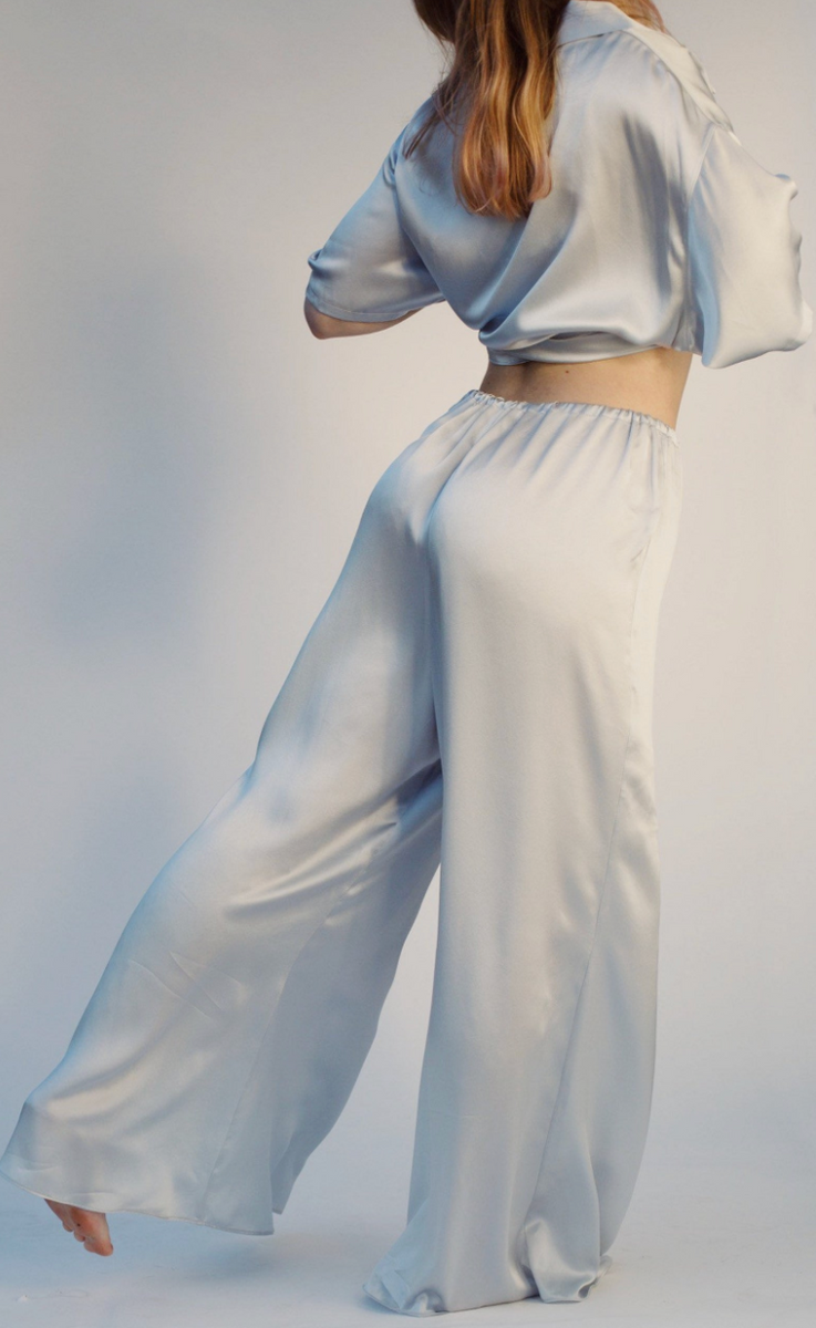 Hayworth silk wide leg pants – by Danenberg