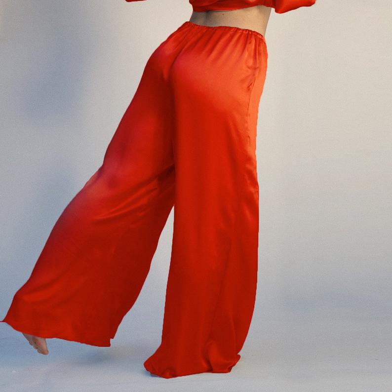 Hayworth silk wide leg pants