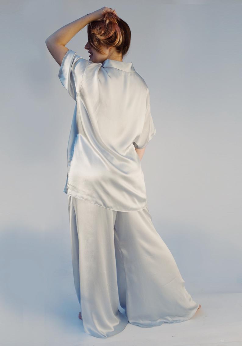 Hayworth silk wide leg pants